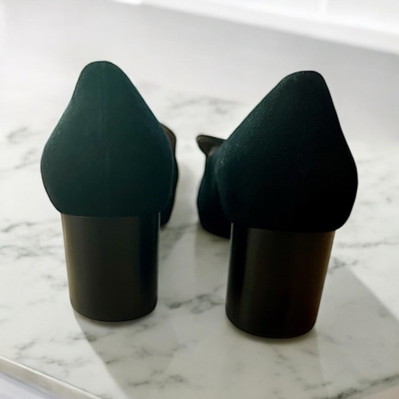 Aquatalia Women's Black Suede Heels Loafers - Picture 3 of 6